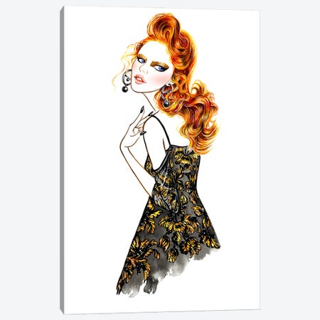 Orange Hair Girl Canvas Print #SUN146} by Sunny Gu Canvas Print