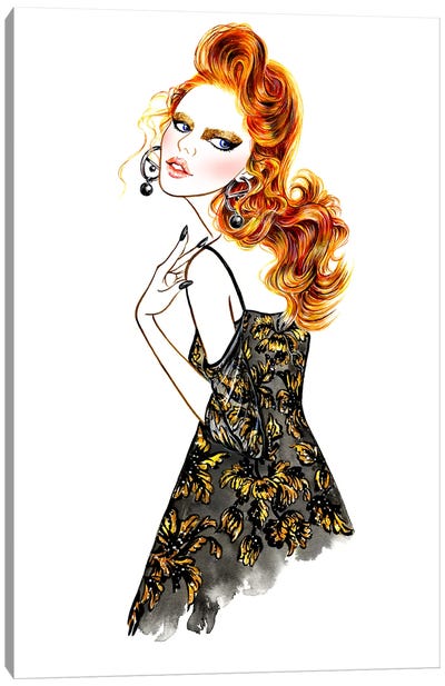 Orange Hair Girl Canvas Art Print - Sunny Gu