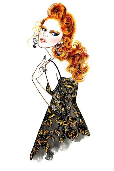 Seasonal Glam: Orange Hair Girl by Sunny Gu