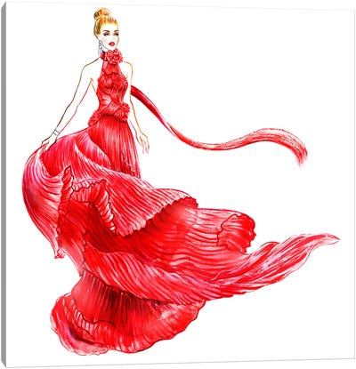 Pretty In Red Canvas Art Print - Sunny Gu