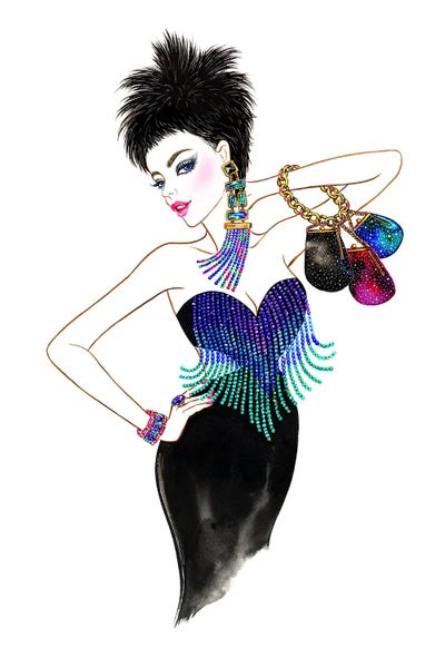 Bag Lover Girl by Sunny Gu framed wall art