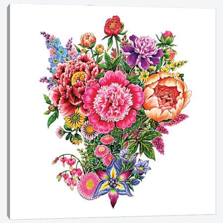 Bouquet Flower Canvas Print #SUN151} by Sunny Gu Canvas Art Print