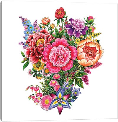 Bouquet Flower Canvas Art Print - Sunny Gu