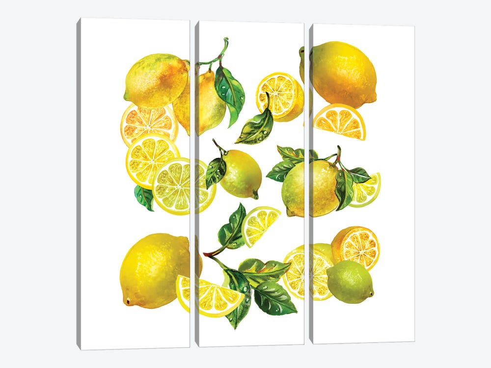Lemon Comp I by Sunny Gu 3-piece Art Print