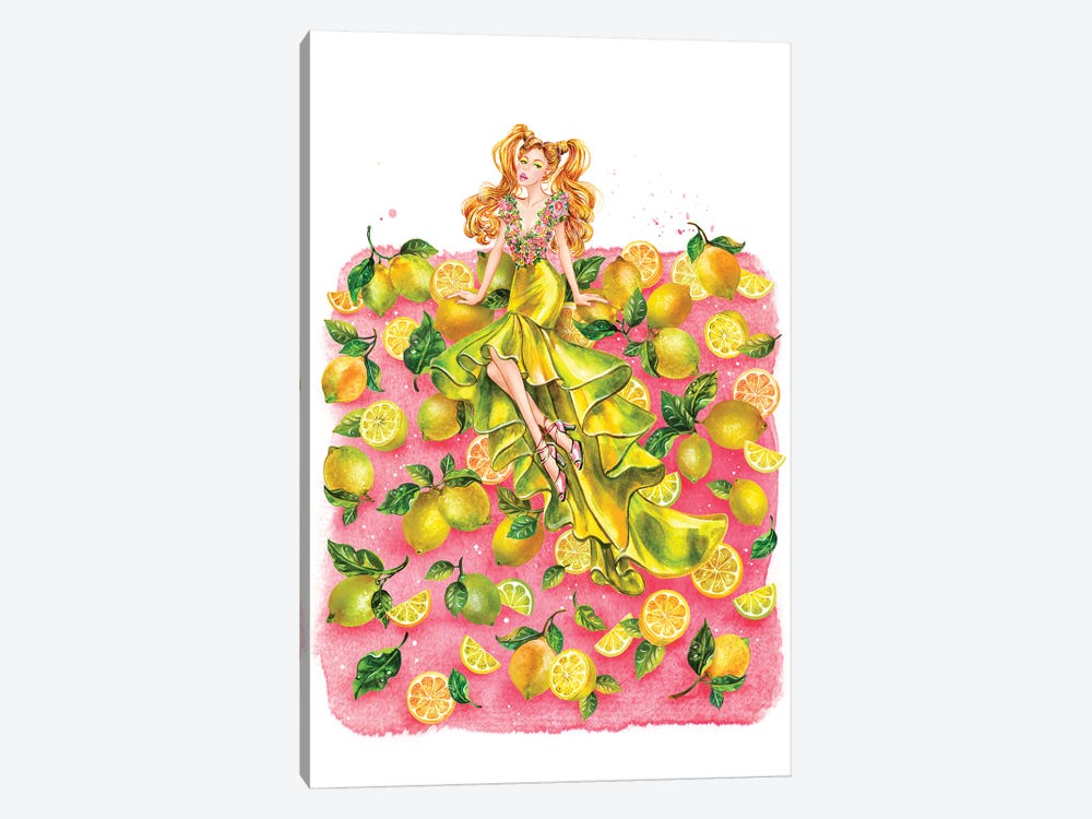 Lemon Girl by Sunny Gu 1-piece Canvas Art Print