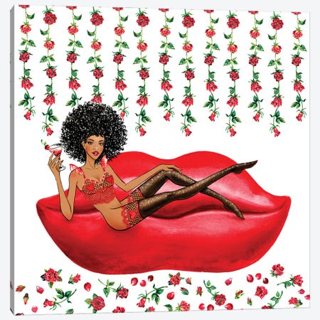 Lingerie Red Canvas Print #SUN170} by Sunny Gu Art Print