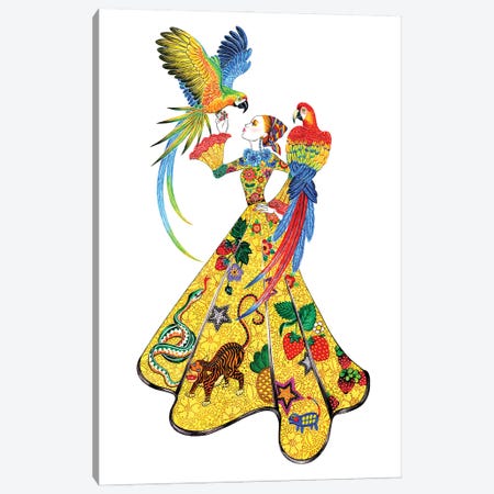 Macaw Canvas Print #SUN171} by Sunny Gu Art Print