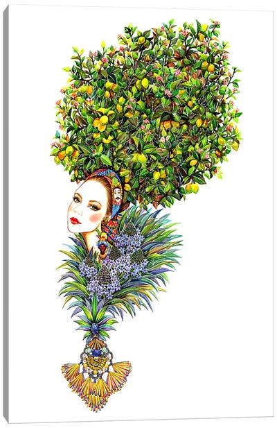 DG SS2013 Canvas Art Print - Floral Portrait Art
