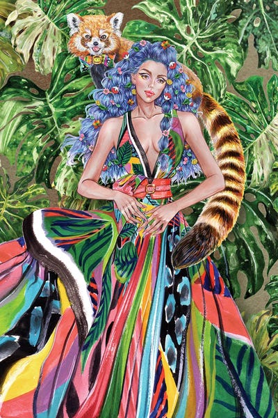 Elie Saab Geometric Dress by Sunny Gu framed canvas print