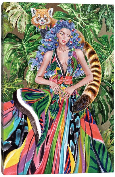Elie Saab Geometric Dress Canvas Art Print - Tropical Décor
