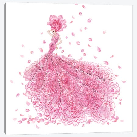 Ralph And Russo Rose Canvas Print #SUN192} by Sunny Gu Art Print