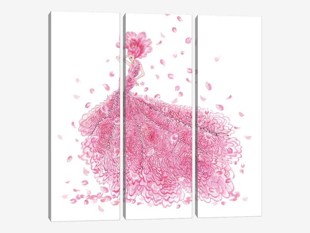 Ralph And Russo Rose by Sunny Gu 3-piece Art Print