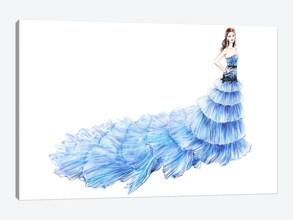 Blue Gown by Sunny Gu 1-piece Canvas Print