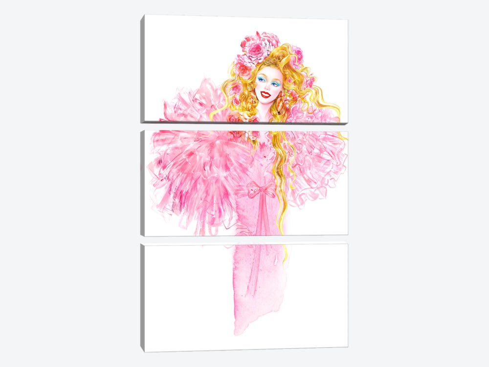 Muse Pink by Sunny Gu 3-piece Canvas Print