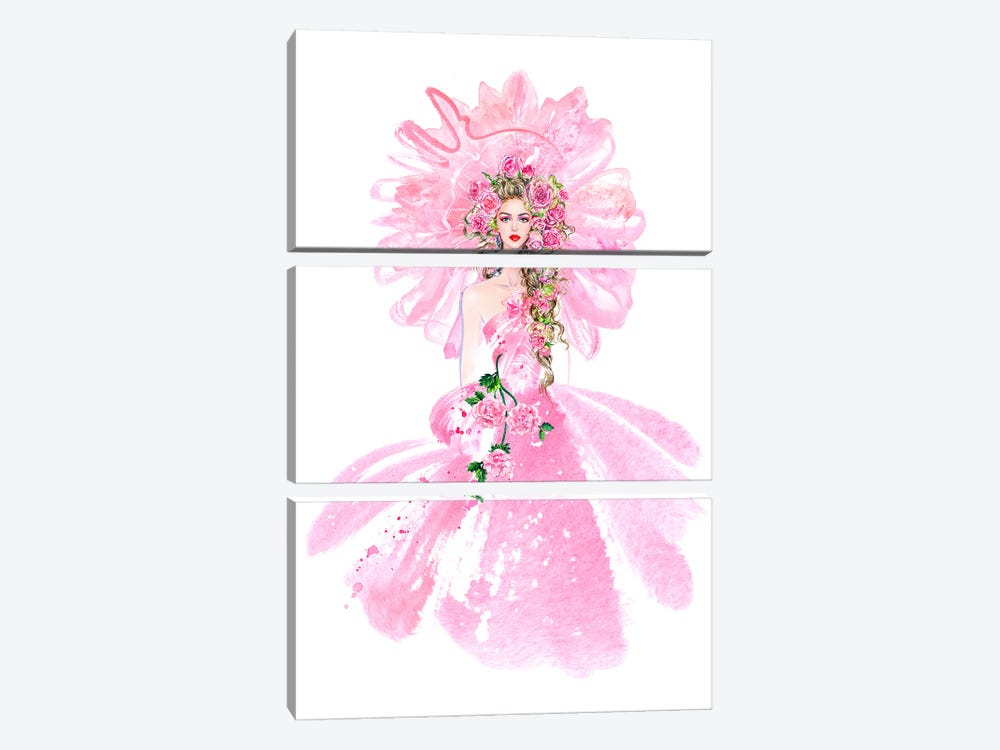 Muse Pink II by Sunny Gu 3-piece Canvas Art