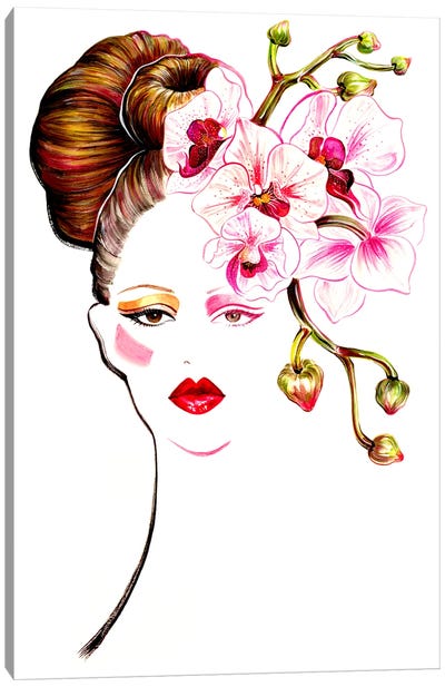 Orchid Canvas Art Print - Lips Art