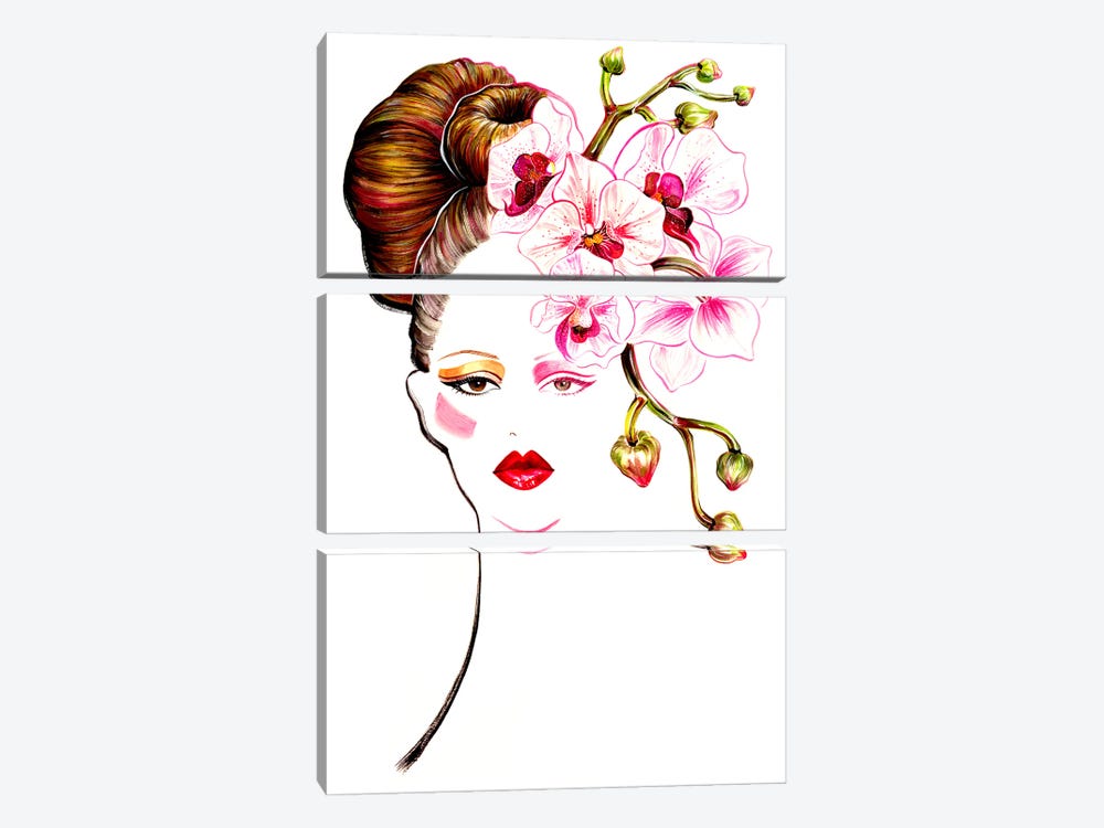 Orchid by Sunny Gu 3-piece Canvas Print