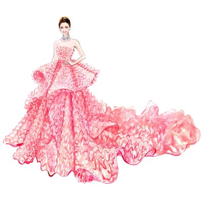Pink Gown by Sunny Gu canvas print