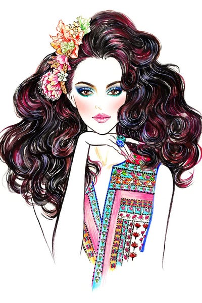 Printgirl by Sunny Gu framed wall art