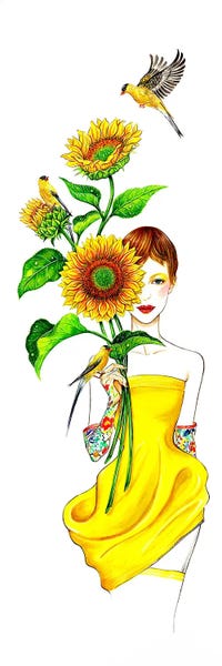 Canvas Print: Sunflower Girl by Sunny Gu