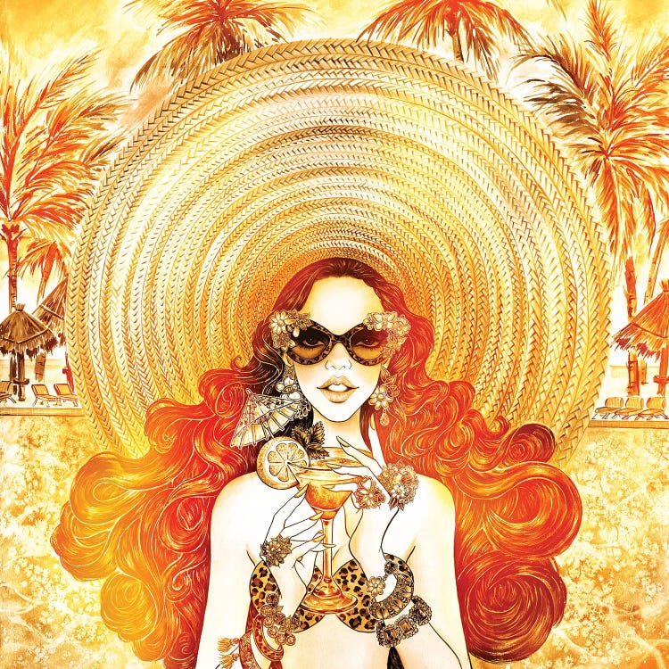 Palm Hat, Color Overlay by Sunny Gu wall art