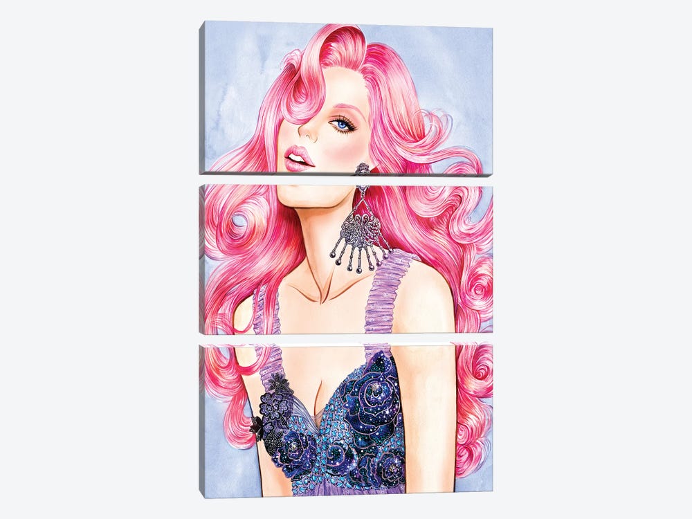 Pink RODARTE by Sunny Gu 3-piece Canvas Artwork