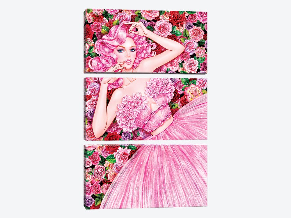Rose Girl by Sunny Gu 3-piece Art Print