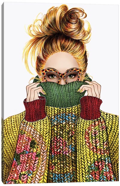 Sweater Season Canvas Art Print - Glasses & Eyewear Art