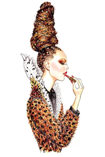 Leopard Hair by Sunny Gu framed canvas print