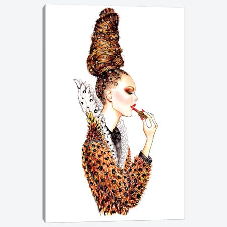 Leopard Hair Canvas Print #SUN50} by Sunny Gu Art Print