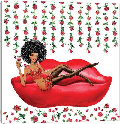 Lingerie Lover Canvas Art Print - Red Passion