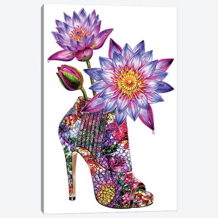 Lotus Shoes Canvas Print #SUN52} by Sunny Gu Art Print