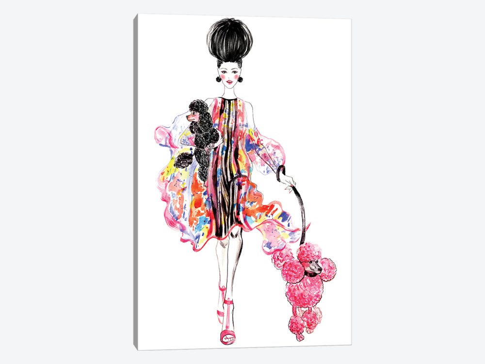 Poodles by Sunny Gu 1-piece Canvas Wall Art