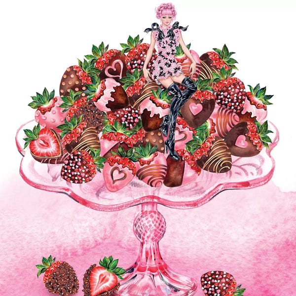 Chocolates: Girl Strawberry Dish by Sunny Gu