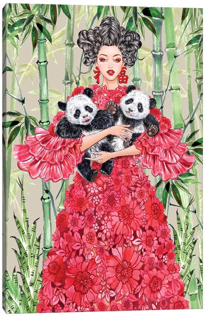 Valentino China Girl Canvas Art Print - Panda Art