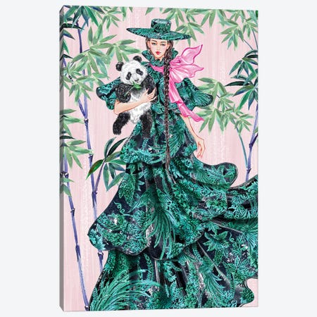 Green Hat Girl Canvas Print #SUN92} by Sunny Gu Art Print