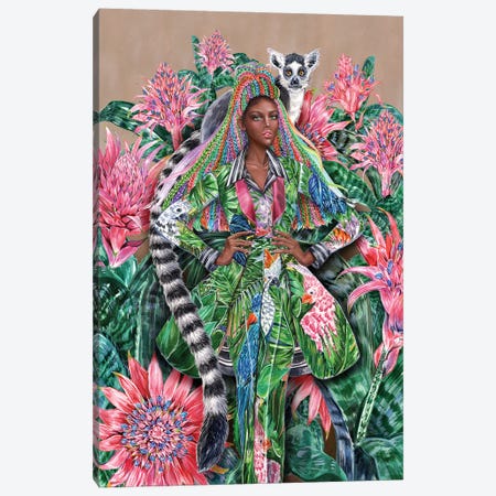Lemur Tropical Suit Canvas Print #SUN97} by Sunny Gu Canvas Artwork