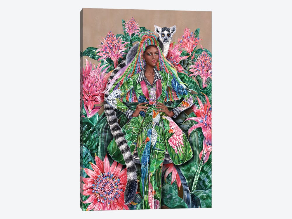 Lemur Tropical Suit by Sunny Gu 1-piece Art Print