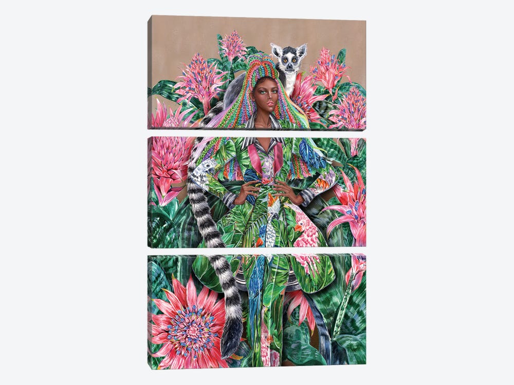 Lemur Tropical Suit by Sunny Gu 3-piece Canvas Print