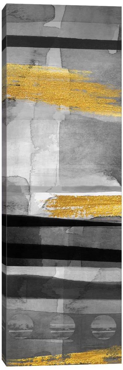 Layers of Time I Canvas Art Print - Gold & Silver Art