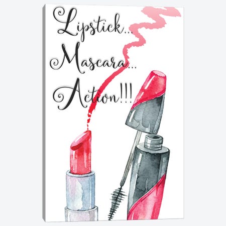 Lipstick, Mascara, Action! Canvas Print #SUS142} by Susan Jill Canvas Wall Art