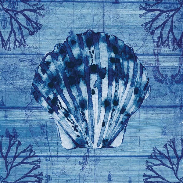 Sea Shells: Indigo Scallop by Susan Jill