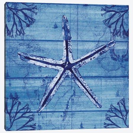 Indigo Starfish Canvas Print #SUS171} by Susan Jill Canvas Print
