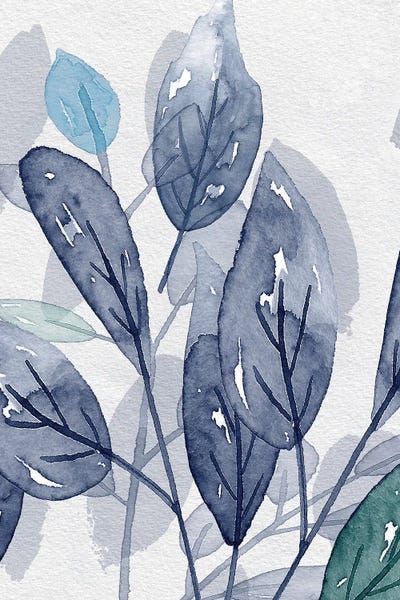 Susan Jill: Shadow Leaves In Blue II by Susan Jill
