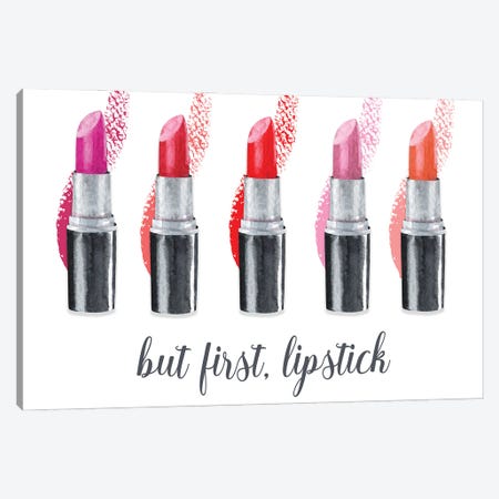 But First, Lipstick Canvas Print #SUS273} by Susan Jill Canvas Wall Art