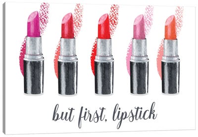 But First, Lipstick Canvas Art Print - Susan Jill