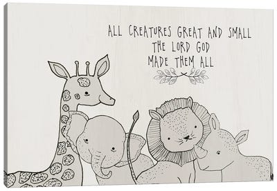 All Creatures Canvas Art Print - Rhinoceros Art