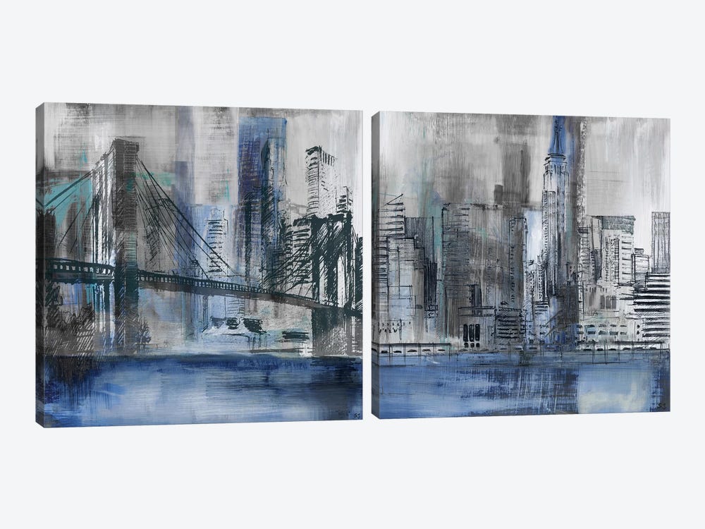 Brooklyn Bridge Diptych by Susan Jill 2-piece Canvas Art