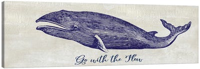 Go With The Flow Canvas Art Print - Whale Art