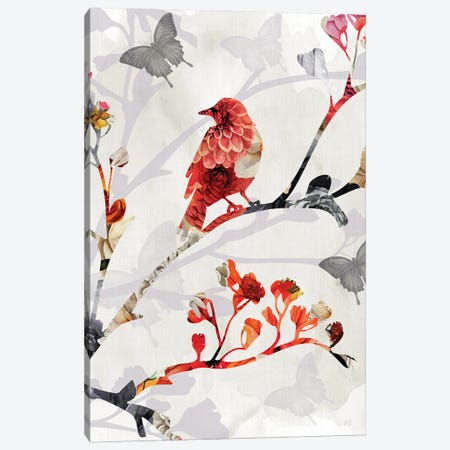 Bird and Cherry Blossoms I Canvas Print #SUS370} by Susan Jill Canvas Print